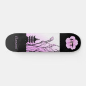Japanse Cherry Blossom Monogrammed Skateboard (Horizontaal)
