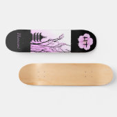 Japanse Cherry Blossom Monogrammed Skateboard (Horizontaal)