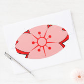 Japanse Cherry Blossom Ovale Sticker (Envelop)