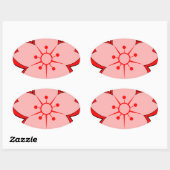 Japanse Cherry Blossom Ovale Sticker (Vel)