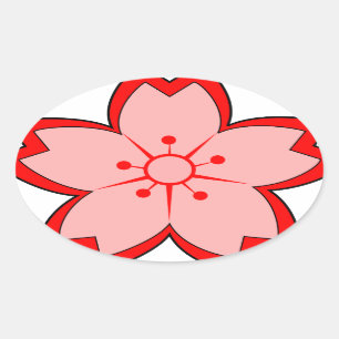 Japanse Cherry Blossom Ovale Sticker