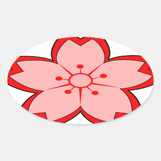 Japanse Cherry Blossom Ovale Sticker