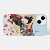 Japanse Cherry Blossom Pagoda Geisha Girl iPhone Hoesje (Achterkant horizontaal)