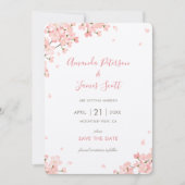 Japanse Cherry Blossom sparen de datum bruiloft Kaart (Voorkant)
