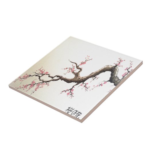 Japanse Cherry Blossom Tegeltje (Zijkant)