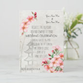  Japanse Cherry Blossom Wedding Uitnodiging (Staand voorkant)