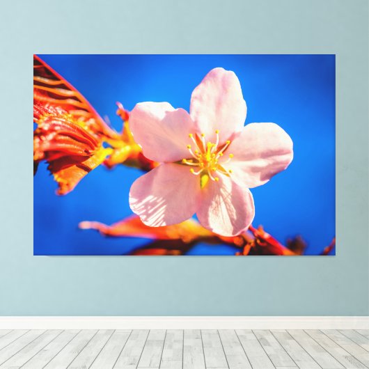 Japanse Cherry Sakura Flower Canvas Afdruk (Insitu (Houten vloer))