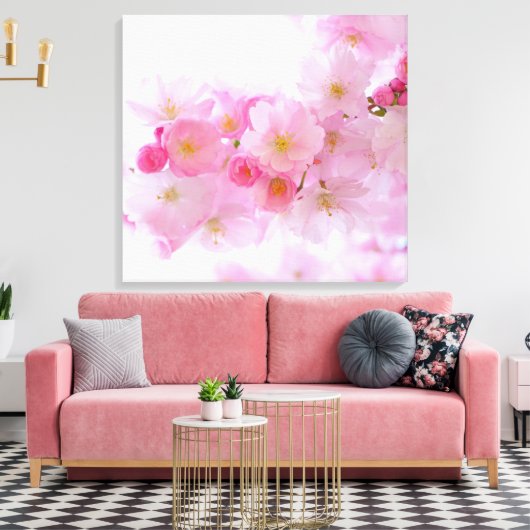 Japanse Cherry Tree Blossom Canvas Afdruk (Insitu (Woonkamer))