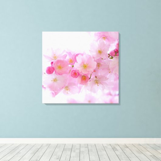 Japanse Cherry Tree Blossom Canvas Afdruk (Insitu (Houten vloer))