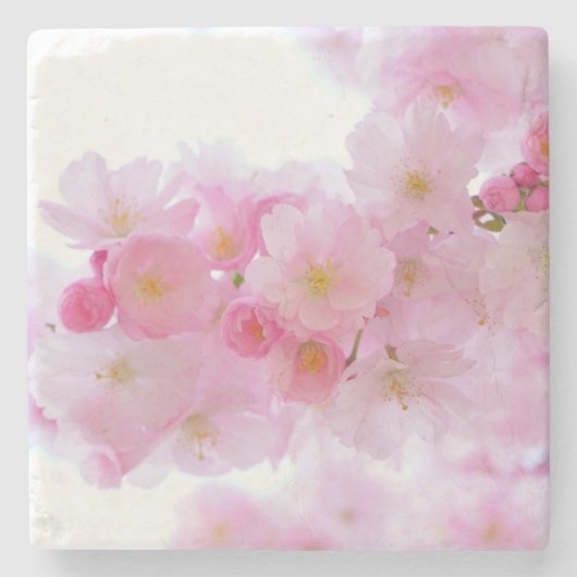 Japanse Cherry Tree Blossom Stenen Onderzetter (Voorkant)