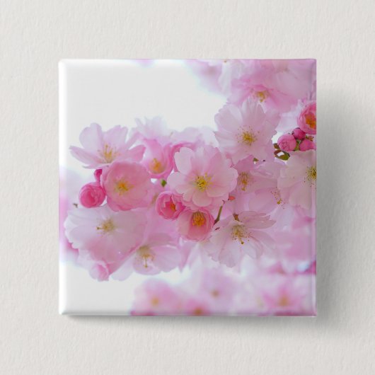 Japanse Cherry Tree Blossom Vierkante Button 5,1 Cm (Voorkant)