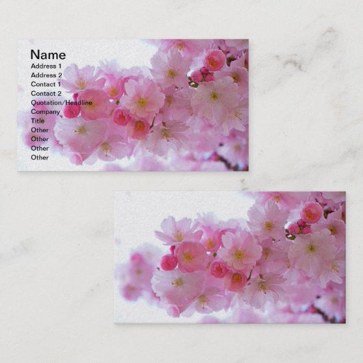 Japanse Cherry Tree Flower Visitekaartje (Voorkant / Achterkant)