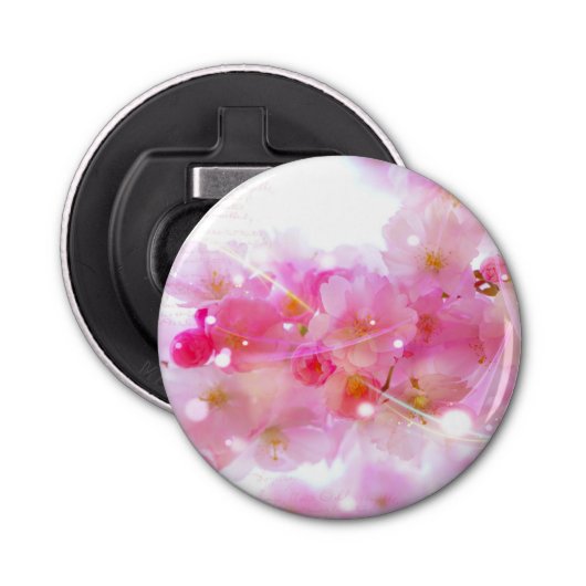 Japanse Cherry Tree met Pastel Pink Blossom Button Flesopener (Voorkant)
