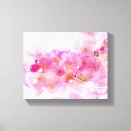 Japanse Cherry Tree met Pastel Pink Blossom Canvas Afdruk (Voorkant)