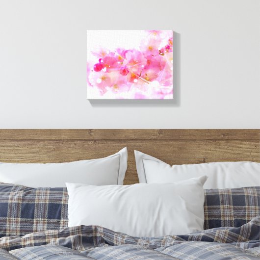 Japanse Cherry Tree met Pastel Pink Blossom Canvas Afdruk (Insitu (Slaapkamer))