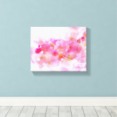Japanse Cherry Tree met Pastel Pink Blossom Canvas Afdruk (Insitu (Houten vloer))