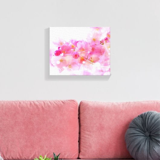 Japanse Cherry Tree met Pastel Pink Blossom Canvas Afdruk (Insitu (Woonkamer))