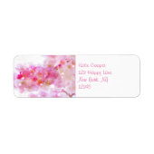 Japanse Cherry Tree met Pastel Pink Blossom Etiket (Voorkant)