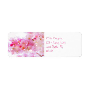 Japanse Cherry Tree met Pastel Pink Blossom Etiket