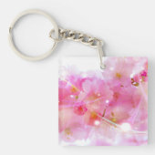 Japanse Cherry Tree met Pastel Pink Blossom Sleutelhanger (Voorkant)