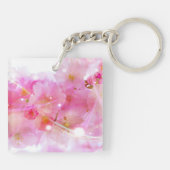 Japanse Cherry Tree met Pastel Pink Blossom Sleutelhanger (Achterkant)