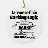 Japanse Chin Barking Logic Keramisch Ornament (Voorkant)