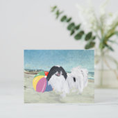 Japanse Chin Beach Ball Briefkaart (Staand voorkant)