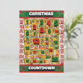 Japanse Chin Countdown Kerst Adventkalender Feestdagenkaart (Staand voorkant)