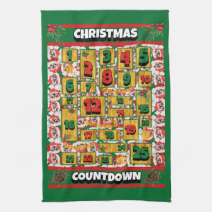 Japanse Chin Countdown Kerst Adventkalender Theedoek