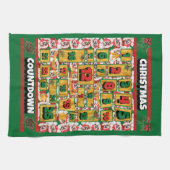 Japanse Chin Counting-down-kerstadvertentiekalende Theedoek (Horizontaal)