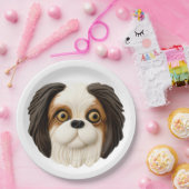 Japanse Chin Dog 3D geïnspireerd Papieren Bordje (Feest)