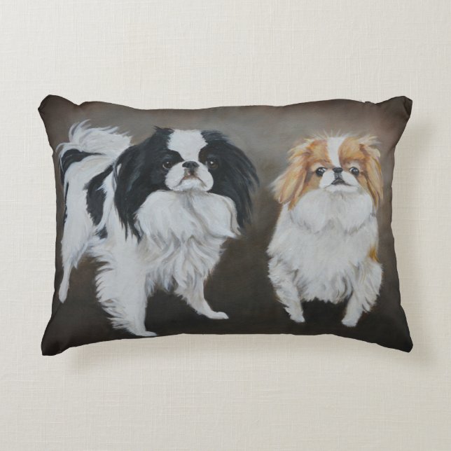 Japanse Chin Dog Art Pillow Accent Kussen (Voorkant)
