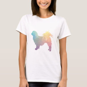 Japanse Chin Dog Geometric Pattern Silhouette Pst T-shirt