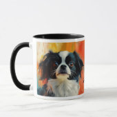 Japanse Chin Dog impressionistische verf Mok (Links)