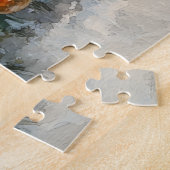 Japanse Chin Dog in Sledge Laat het Sneeuw Kerstmi Legpuzzel (Zijkant)