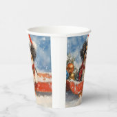 Japanse Chin Dog in Sledge Laat het Sneeuw Kerstmi Papieren Bekers (Rechts)