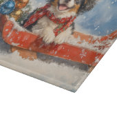 Japanse Chin Dog in Sledge Laat het Sneeuw Kerstmi Snijplank (Hoek)