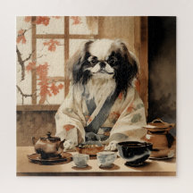 Japanse Chin Dog organiseert een theeceremonie
