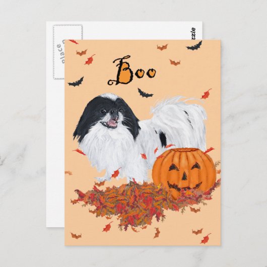 Japanse Chin Halloween Briefkaart (Voorkant / Achterkant)