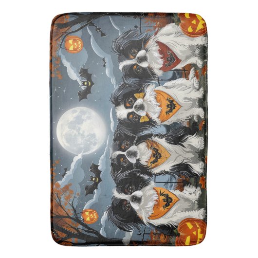 Japanse Chin Halloween Spooky Badmat (Voorkant Verticaal)