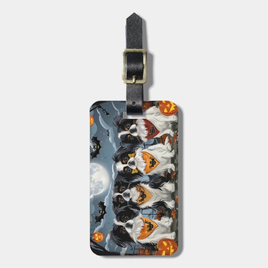 Japanse Chin Halloween Spooky Bagagelabel (Voorkant verticaal)