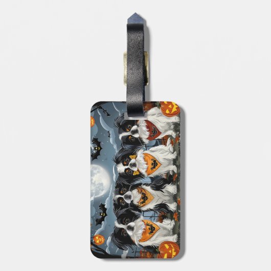 Japanse Chin Halloween Spooky Bagagelabel (Achterkant verticaal)