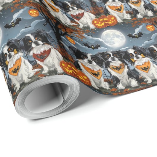Japanse Chin Halloween Spooky Cadeaupapier (Rol Hoek)