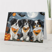Japanse Chin Halloween Spooky Kaart (Voorkant)