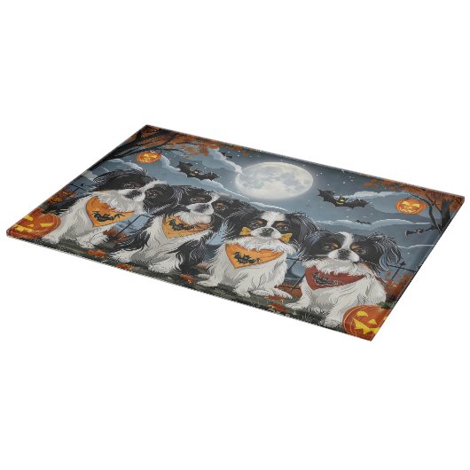 Japanse Chin Halloween Spooky Snijplank (Hoek)