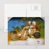 Japanse Chin Hokusai Fine Art Briefkaart (Voorkant / Achterkant)