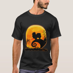 Japanse Chin Hond En Maan Grappige Hond Halloween T-shirt