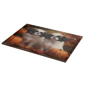 Japanse Chin Hond Herfst Halloween Snijplank (Hoek)