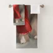 Japanse Chin Hond in Sneeuw Kerstmis Bad Handdoek (Insitu)