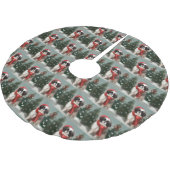 Japanse Chin Hond in Sneeuw Kerstmis Kerstboom Rok (Gekanteld)